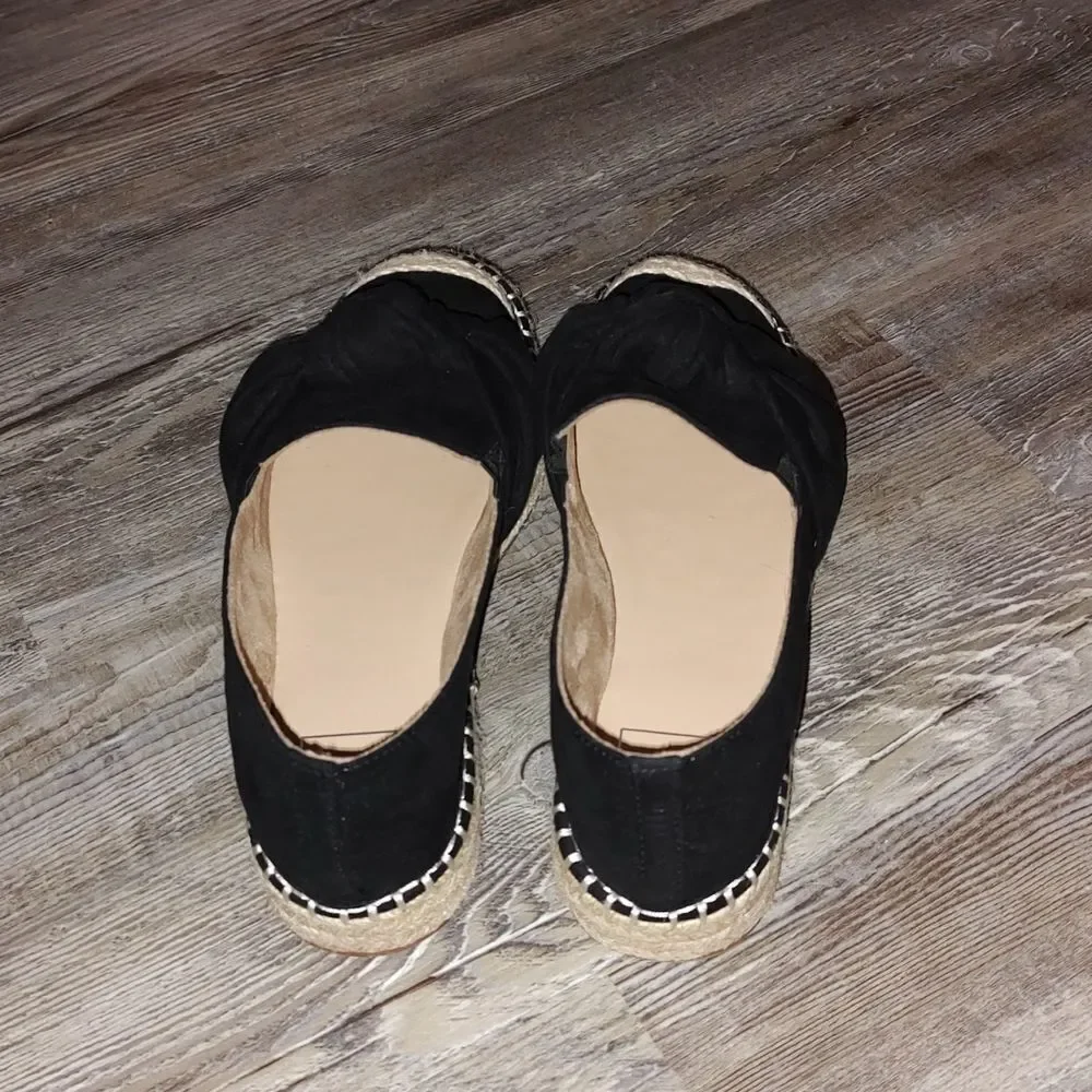 Kaari Blue™ Kiki  Black Knotted Espadrille Flats  Sz 6.5